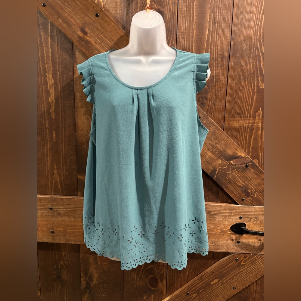 Zenobia 2x Blouse Teal Blue